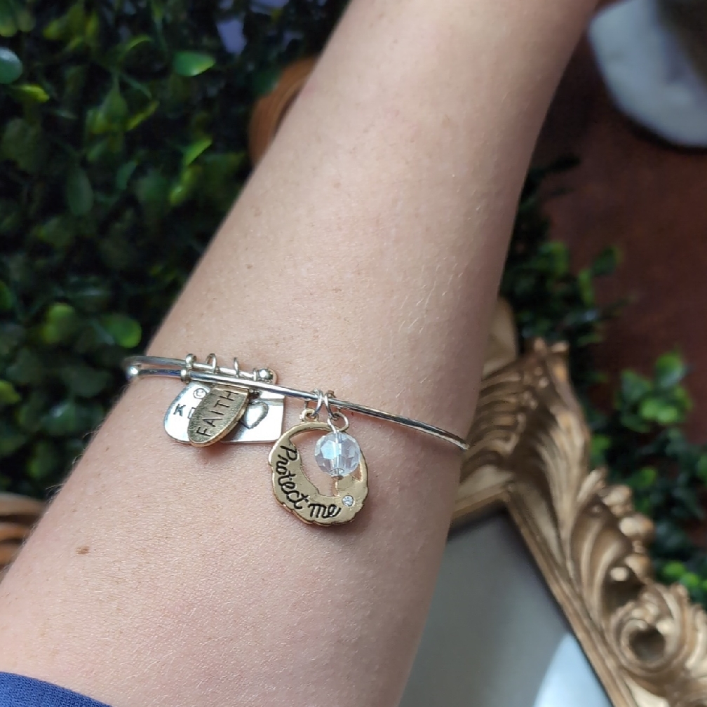 Silver And Gold Inspirational Charm Bracelet
